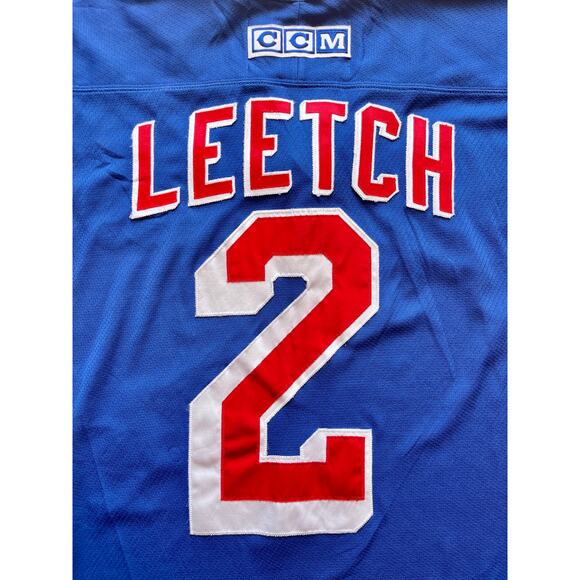 Brian LEETCH #2 New York Rangers 2000s CCM jersey XL blue NHL hockey vintage - Picture 8 of 11